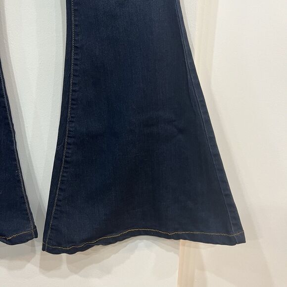 Free People Dark Wash Flare Bell Bottom Jeans 27 Waist - Picture 3 of 6